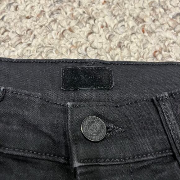 Mother Stunner Zip Ankle Step Fray Jeans Sz 27 Black Denim Grunge Goth - Picture 2 of 8